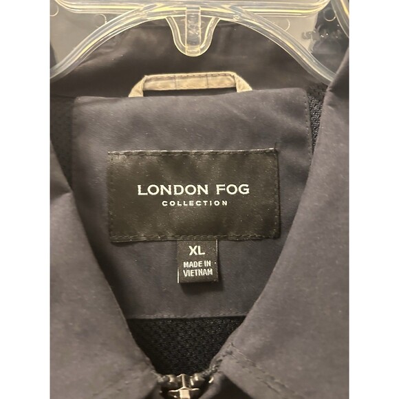 London Fog Collection Jacket Blue Soft Shell Collared Zip Pockets Lined Size XL - Picture 3 of 9